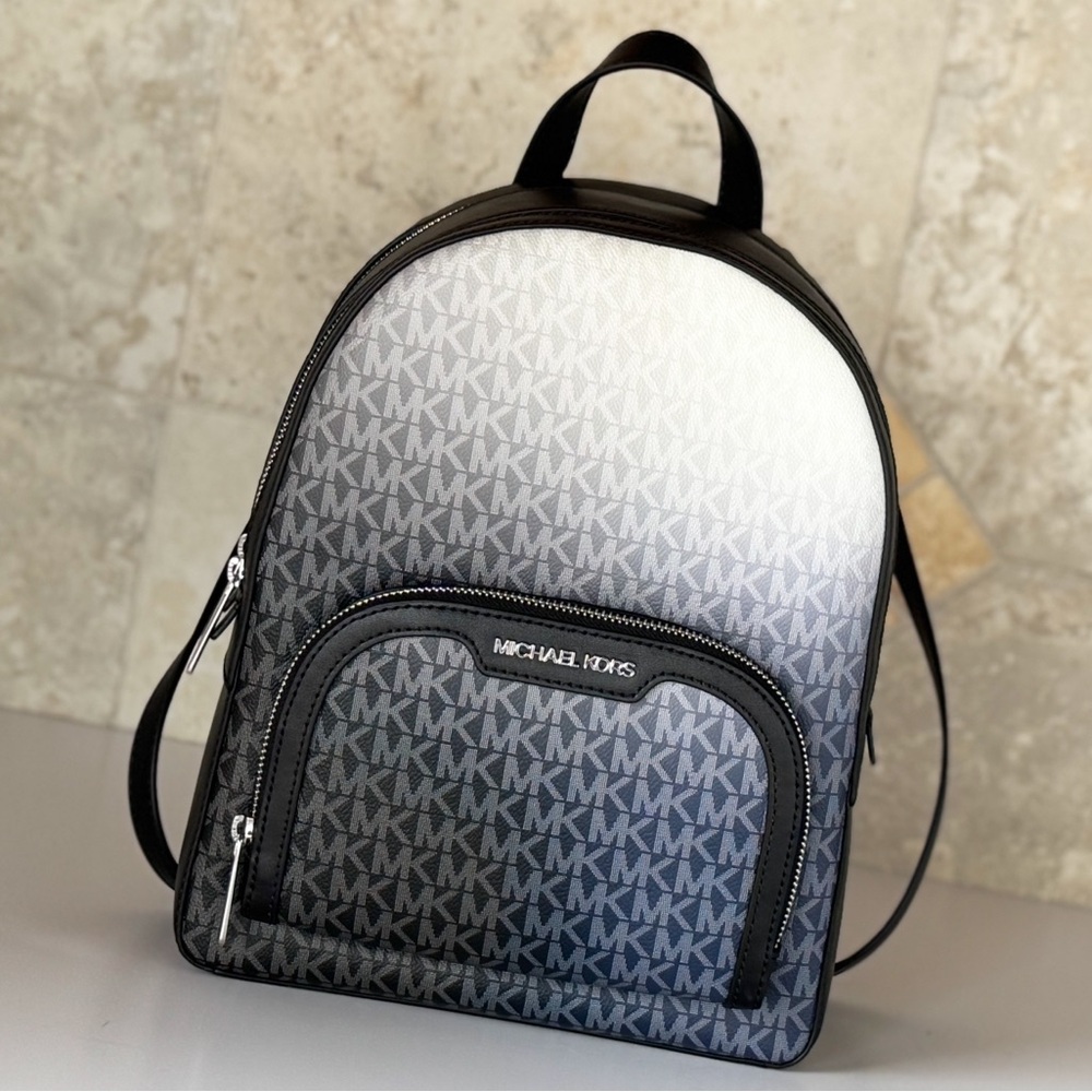 Michael Kors Jaycee Medium Backpack MK Ombre Black Multi - Picture 13 of 14